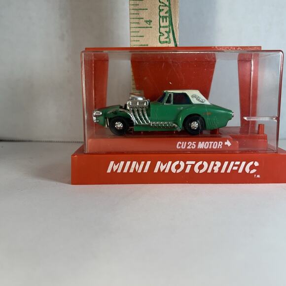 1960s Mini Motorific Dragster Hot Rod #CZ-3287 Car w/ Original Display Case - Picture 6 of 14